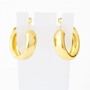 14K Gold Plated 925 Sterling Silver Posts Alloy Base Hoop Fashion Earrings NEW